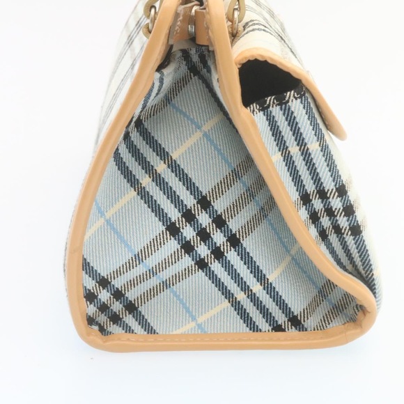 BURBERRY Blue Label Nova Check Hand Bag Canvas Light Blue Auth ki1534 - Picture 4 of 16